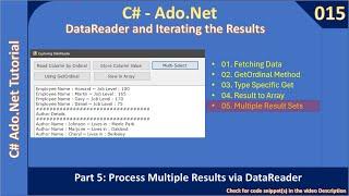 DataReader | Part 5 - DataReader Multiple ResultSets | Ado Net Tutorial #015