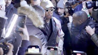 Pharrell Williams arriving at the Kenzo Fashion Show in Paris