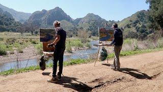 RETURN to MALIBU CREEK plein air OIL PAINTING southern california