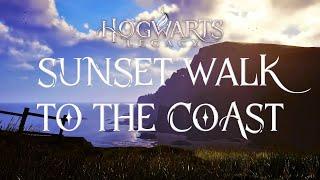 First-Person Sunset Walk To The Beach | Harry Potter 4K Music & Ambience | Hogwarts Legacy