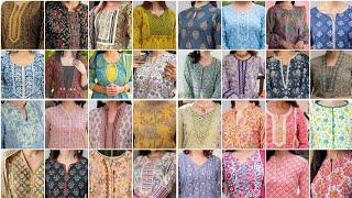 Most Stylish And Attractive Printed Kurti Neck design ideas for Girls 2024