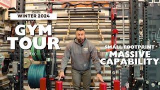 Winter Garage Gym Tour 2024 | Ridiculous Home Gym in a Small Space | Strongman | Power Building