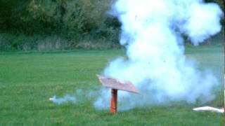 SLOW MOTION 75mm Shell firing through 1/2" Ply 5000fps