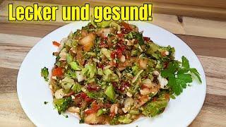 Brokkoli Salat mit Cashewkerne, ein Kohlrezept mit Schwestern Talk #098