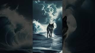 Wolf Runs on Water Like It's Nothing #ai #shorts #animals #wolf