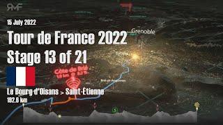 Tour de France 2022 - Stage 13 (Bourg d’Oisans - St. Étienne) - Route, profile, animation