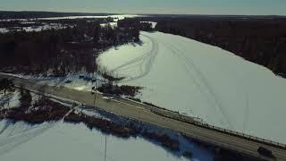 Mavic Mini Flying over the Frozen Loughborough Lake