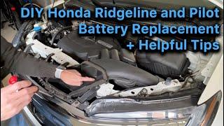 Step by step battery replacement on a Honda Ridgeline (2nd Gen) or Pilot (3rd Gen).