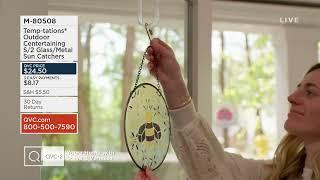 Temp-tations Outdoor Centertaining S/2 Glass/Metal Sun Catchers on QVC