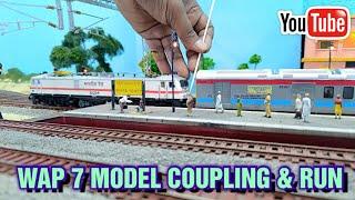 Indian Railways WAP 7 Model Coupling & Run | Indian Model Train | HO Scale Model Train | train video