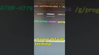 How to change VS Code default terminal #shorts #code #vscode #programming #how