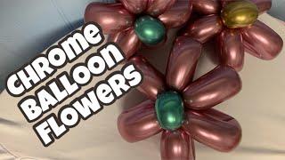 How to make balloon flower / six petal balloon flower / chrome balloon flower/ Flores con globos