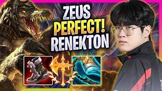 ZEUS PERFECT GAME WITH RENEKTON! - T1 Zeus Plays Renekton TOP vs Gnar! | Season 2024