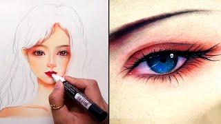 Unbelievable Artists Shows How to Draw Faces. Drawing tricks. Amazing Art tutorial