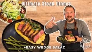 Easy Steak Dinner + My favorite wedge salad | The Ultimate Steak with Parm and Pepper Pan Sauce!