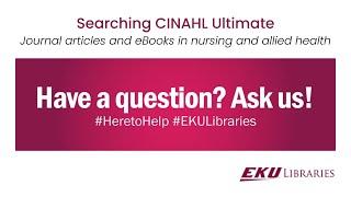 Searching CINAHL Ultimate