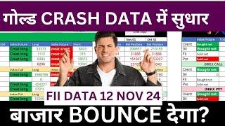 TUESDAY fii data analysis || monday FII DII Data Analysis For thursday 12 nov