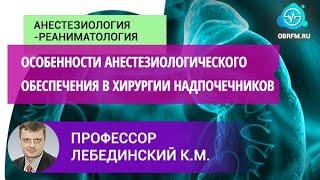 Профессор Лебединский К.М.: Особенности анестезиологического обеспечения в хирургии надпочечников