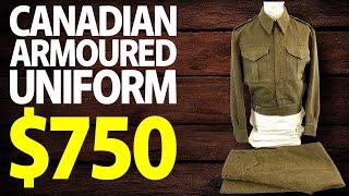 $750 | WW2 Canadian Armoured Corps Officers Battle Dress Jacket | Military Antiques Toronto