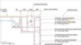 48 Overflow Swimming Pool Retaining Wall with Gutter