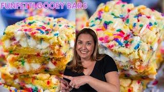 EASIEST FUNFETTI GOOEY CAKE COOKIE BARS