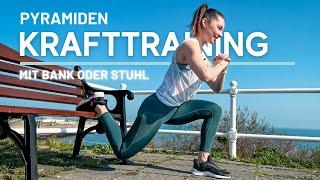 Krafttraining | Outdoor Training | Übungen an der Bank  Pyramiden Training | Workout