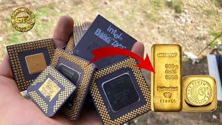 Gold Recovery from 350 GR of Mix Ceramic CPU Processor  | How To Gold Recovery from CPU Processors
