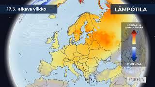 Kuukausiennuste lämpötiloista 27.2.2025