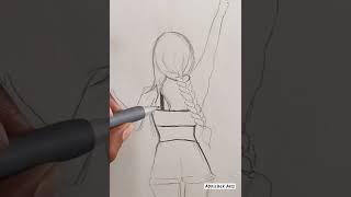 Drawing a Girl From Back ️ #shorts #drawingshorts #abhishekarts