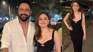 Shefali Jariwala with hubby snapped in City