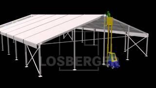 Losberger uniflex Simulation video laying out & building a marquee event structure