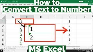 How to Convert Text to Number in MS Excel | How to Change text to Number in Excel | Text to Number