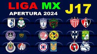 FECHAS, HORARIOS Y CANALES PARA LA JORNADA 17 DE LA LIGA MX APERTURA 2024