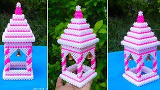 Pearl Beaded Temple | DIY Easy Beads Temple making | Beaded Craft @homemadecreationsvandanahegde