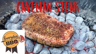 Caveman Steak - Weber Kettle Direct Coal Cooking - Everyday BBQ