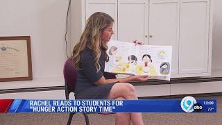 NewsChannel 9's Rachel Polansky reads to elementary students about hunger inequity