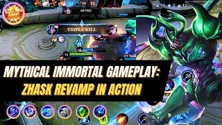 REVAMP ZHASK GAMEPLAY IN MYTHICAL IMMORTAL!!  #zhaskgameplay #mlbbnextcreator #zhasktopglobal