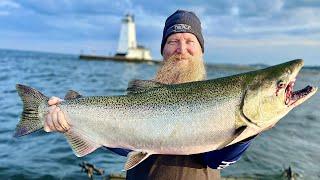 Jigging For King Salmon / The Most Fun Way To Catch Salmon! / Fishing Lake Michigan Peirs & Harbors