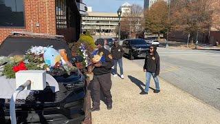 Guilford Co. Sheriff Danny Rogers visits Officer Horan's memorial