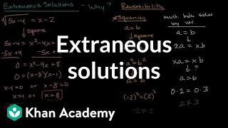 Extraneous solutions | Equations | Algebra 2 | Khan Academy