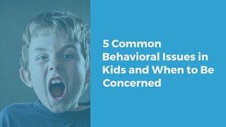 5 Common Behavioral Issues in Kids and When to be Concerned