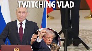 Putin’s bizarre twitching legs as he speaks about 'smart' Trump's 'risk from assassins'