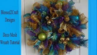 How to make a deco mesh wreath. Easy loop method.