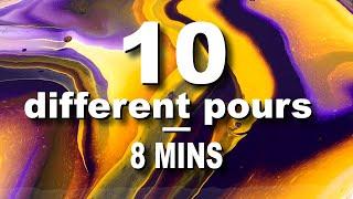 10 Different Fluid Painting Techniques | Acrylic Pouring Art Compilation no 3