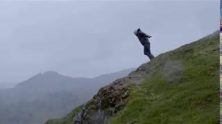 Leaning into the wind.