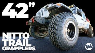 42x13.50R20 NITTO Trail Grappler MT Tires & KMC Grenade Beadlock Wheels on a Jeep Gladiator JT Truck