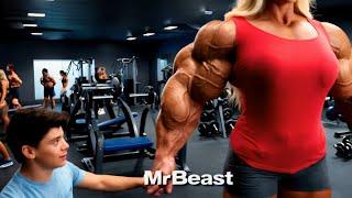 MrBeast vs Giant FBB: 5m Tall Female Bodybuilder Shocks!