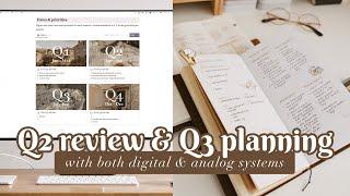 Mid-year plan with me on my goals journal and notion; Q2 review and Q3 goal setting (with templates)