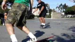 Richard Carrasco spinning on the nose. 360 skateboard champ