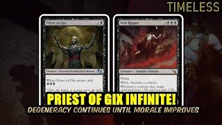 Priest of Gix Infinite! Checking Out the #4 Mythic Deck | Timeless BO3 Ranked | MTG Arena